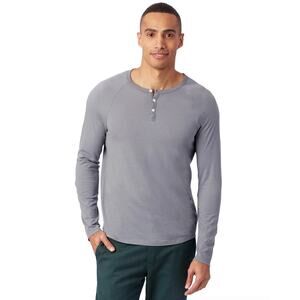 Alternative Earth Ocean Gray Raglan Sleeve Round Neck Henley Tee XL